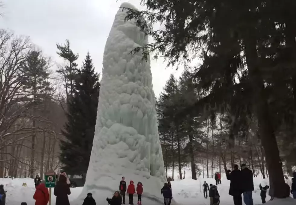 Spectacular Ice Volcano Appears at New York State Park