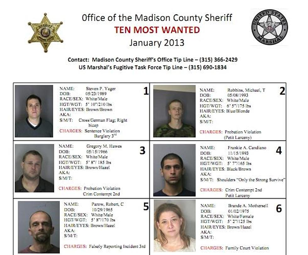 Madison County Sheriff Announces Top Ten Most Wanted