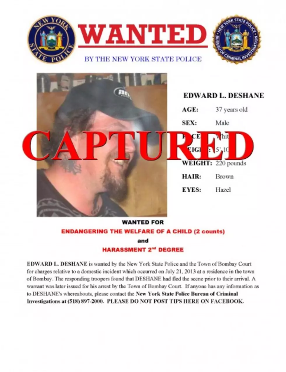 Wanted Man Arrested by State Police in Ogdensburg Using Facebook