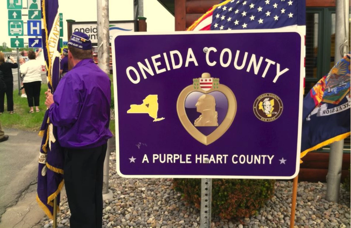 Oneida County Unveils First Purple Heart Sign