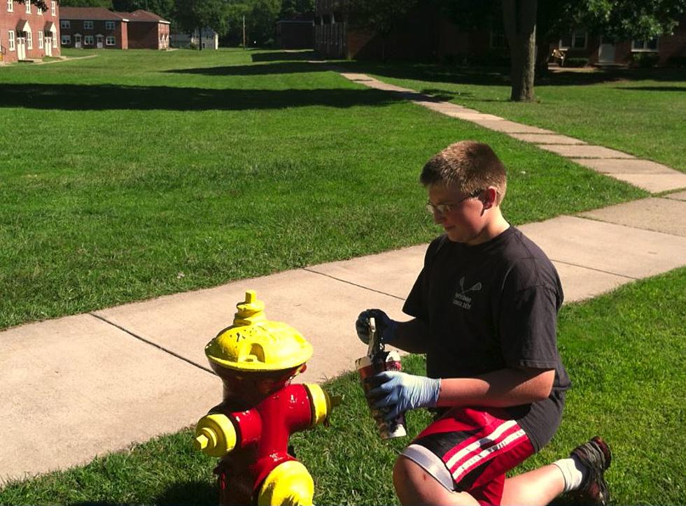 Volunteers Paint Fire Hydrants In South Utica