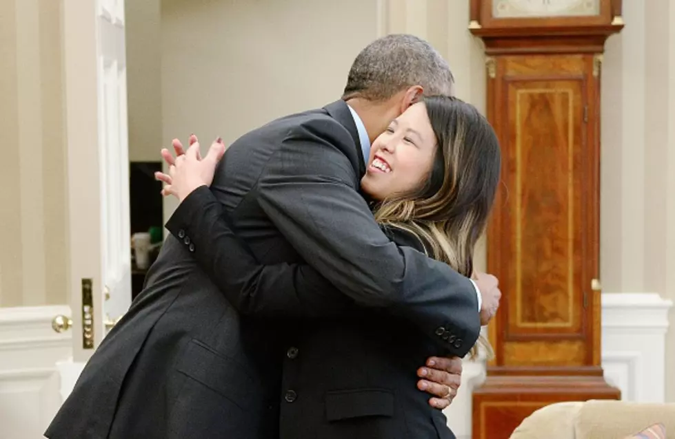 Dallas Nurse Receives Thanks, Hug from Obama