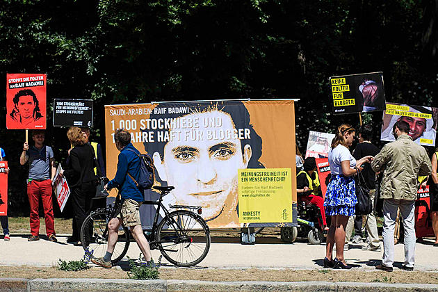 Jailed, Flogged Saudi Blogger Badawi Wins EU Rights Prize