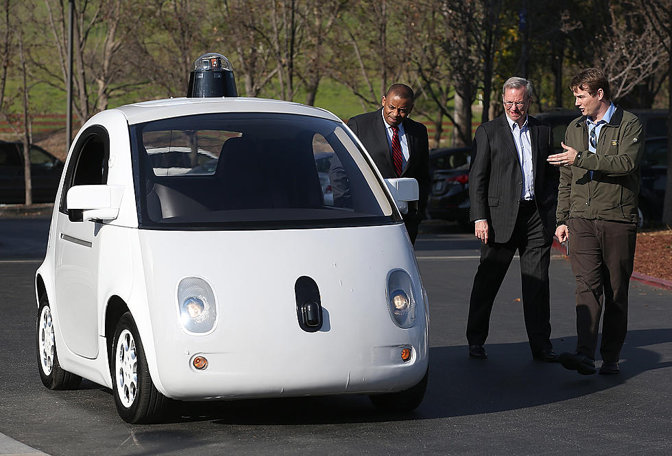 Empty Google Car Pulled Over