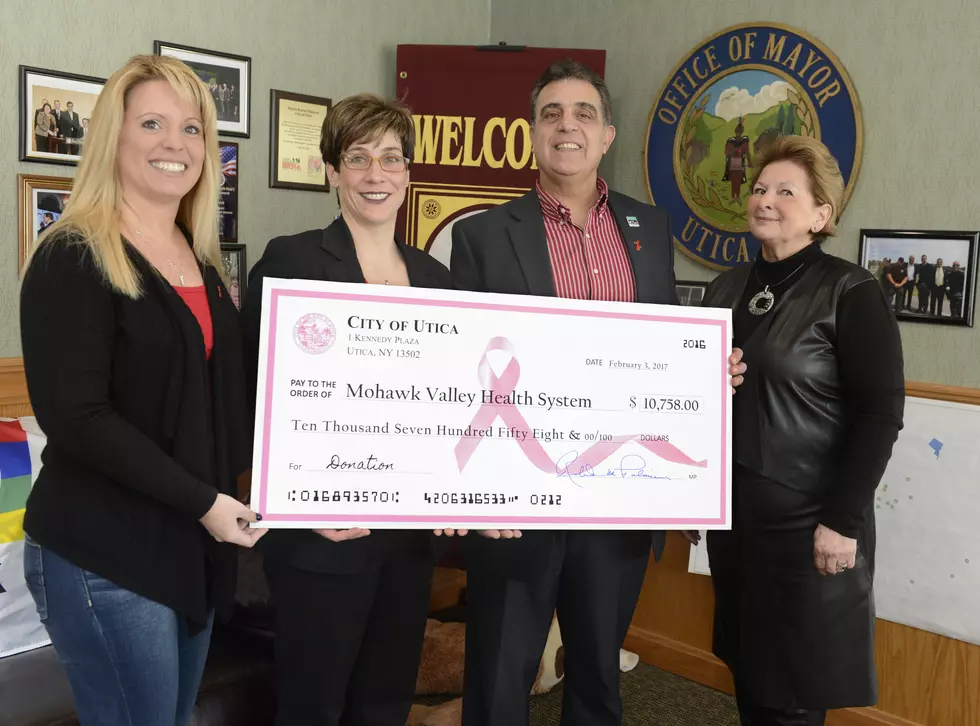 Mayor Palmieri Donates To Breast Care Center At MVHS