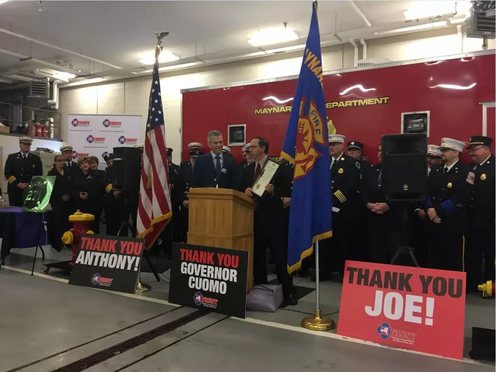 Celebrating Signing Of Volunteer Firefighters Cancer Bill