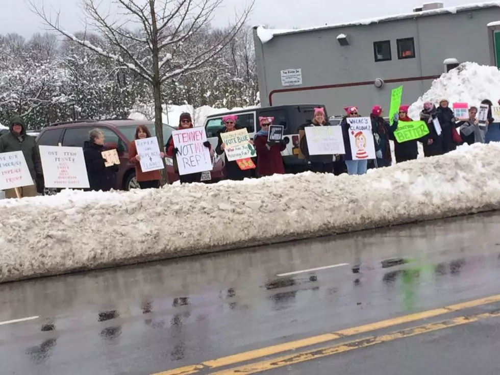 Nearly 70 People Protest Congresswoman Tenney Re-Election Campaign Announcement