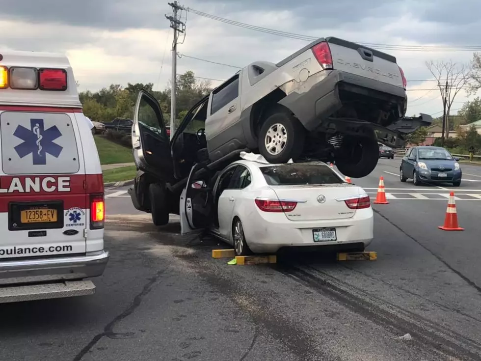 Car Becomes Lodged Under Truck Following New Hartford Crash