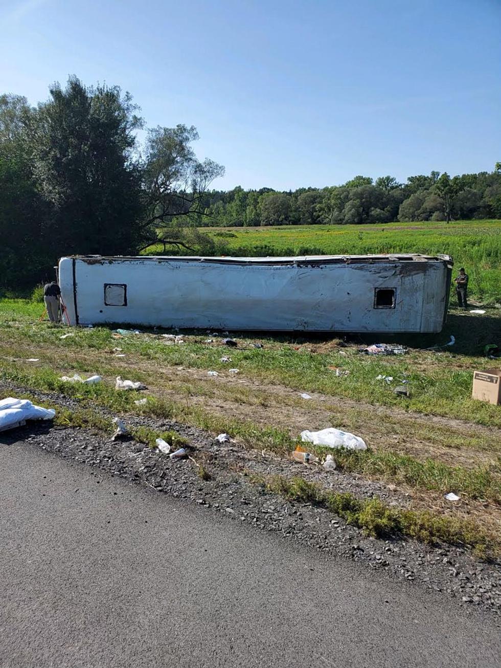 State Police Investigating Horrific Rollover Tour Bus  Crash on New York State Thruway