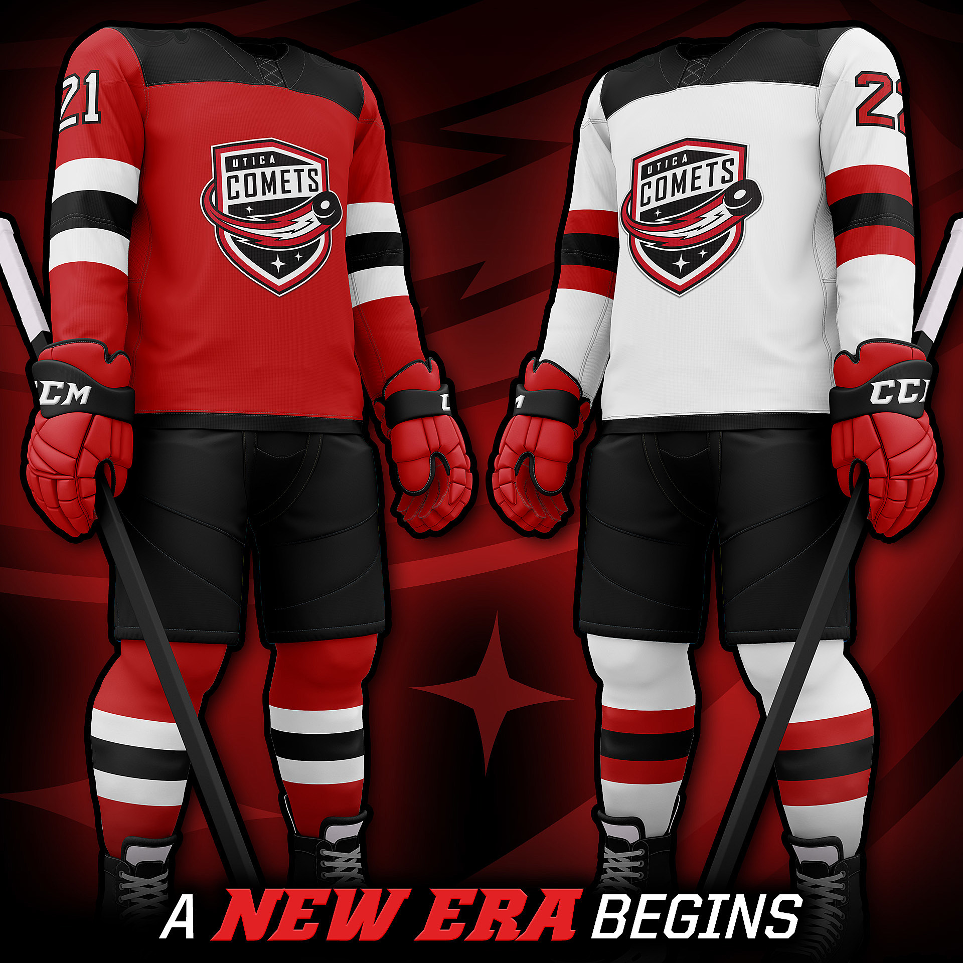 Utica Comets release second Utica Devils alternate jersey : r/hockey