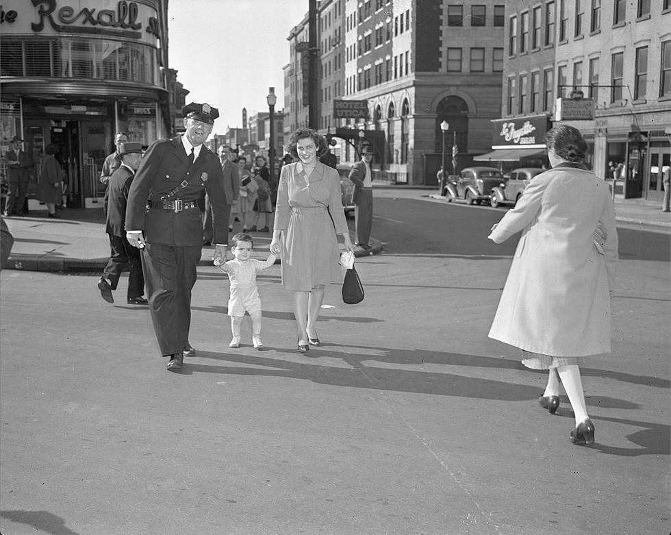 Utica Police Officers Patrol Downtown In The 1940's And 1950's