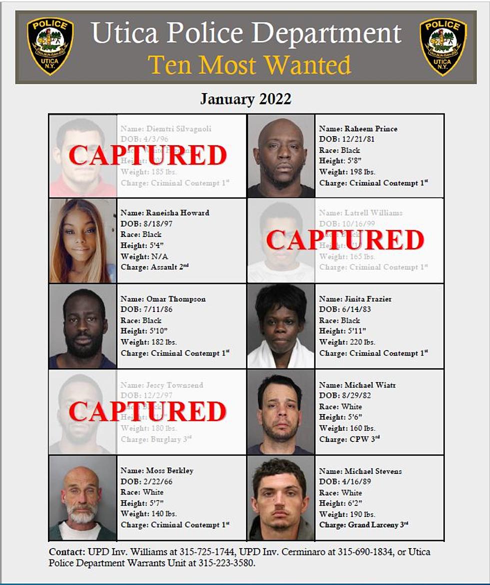 Utica Police Release Top Ten Most Wanted List
