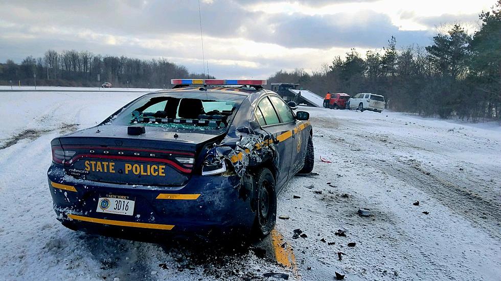 Minor Injuries After NYS Trooper Car Hit By Driver