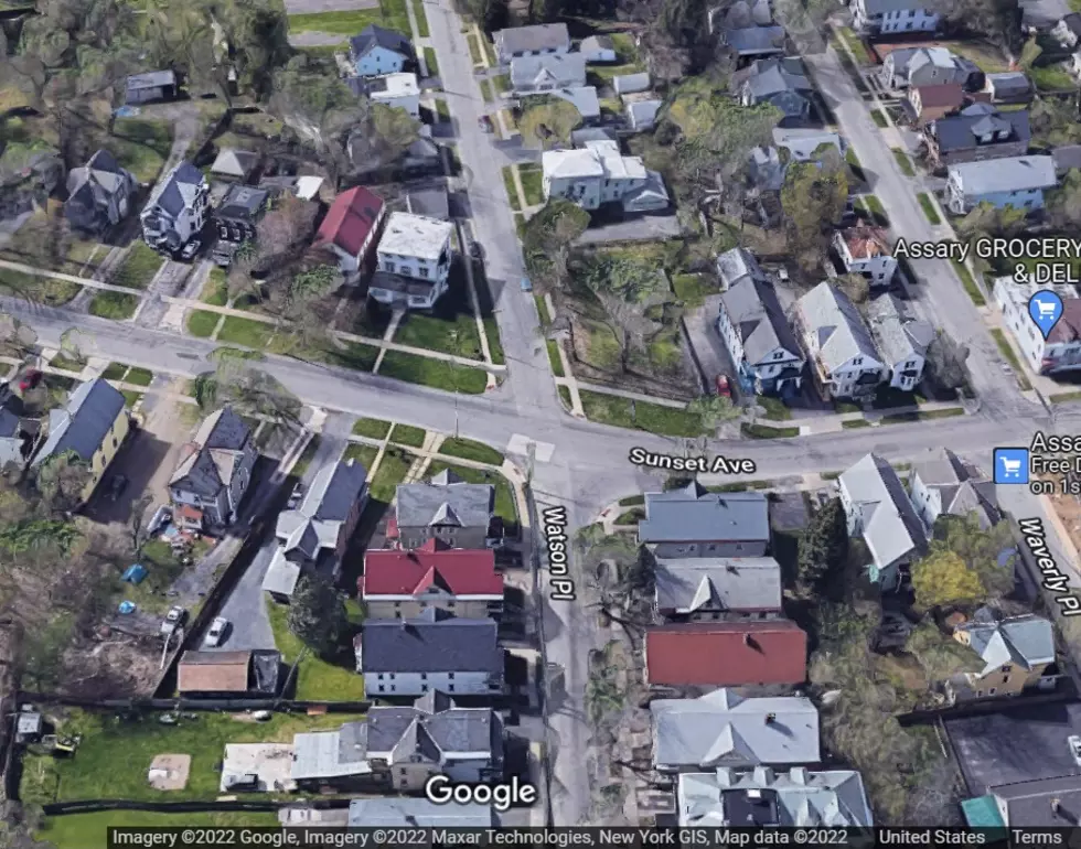 Watson Place and Sunset Avenue in Utica, New York via Google Maps (April 2022)