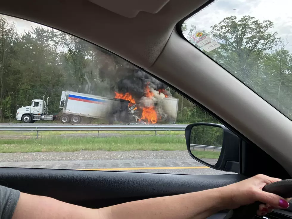 Tractor Trailer Erupts in Flames on NYS Thruway in CNY