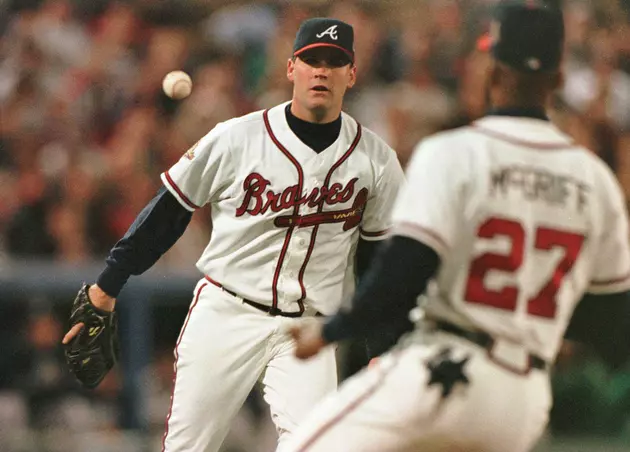 Majestic 1995 Atlanta Braves FRED McGRIFF World Series Baseball JERSEY Gray