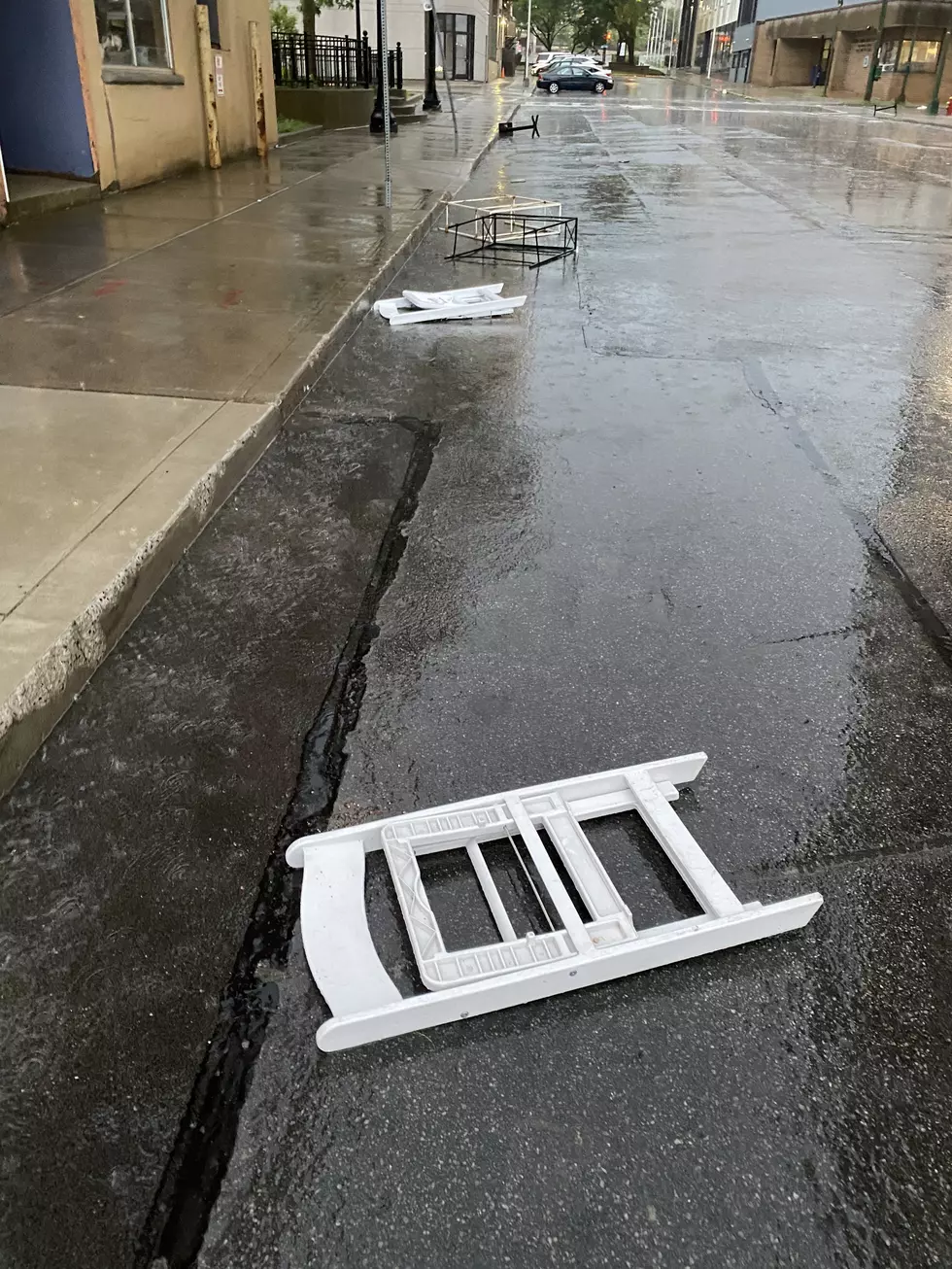 Hotel Utica along Seneca Street following massive storm in the early morning of Sunday, June 22, 2025. Photo by Jason Leonard for TSM.