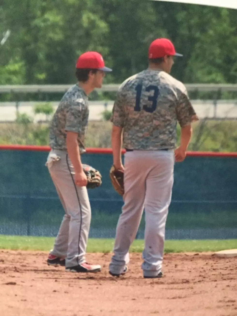 Gus Pfisterer of New Hartford playing local baseball. Photo with permission from Gus Phisterer