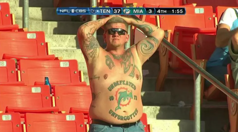 Miami Dolphins Fan with “Undefeated 1972 Unforgotten” Tattoo Immortalized on C’Mon Man