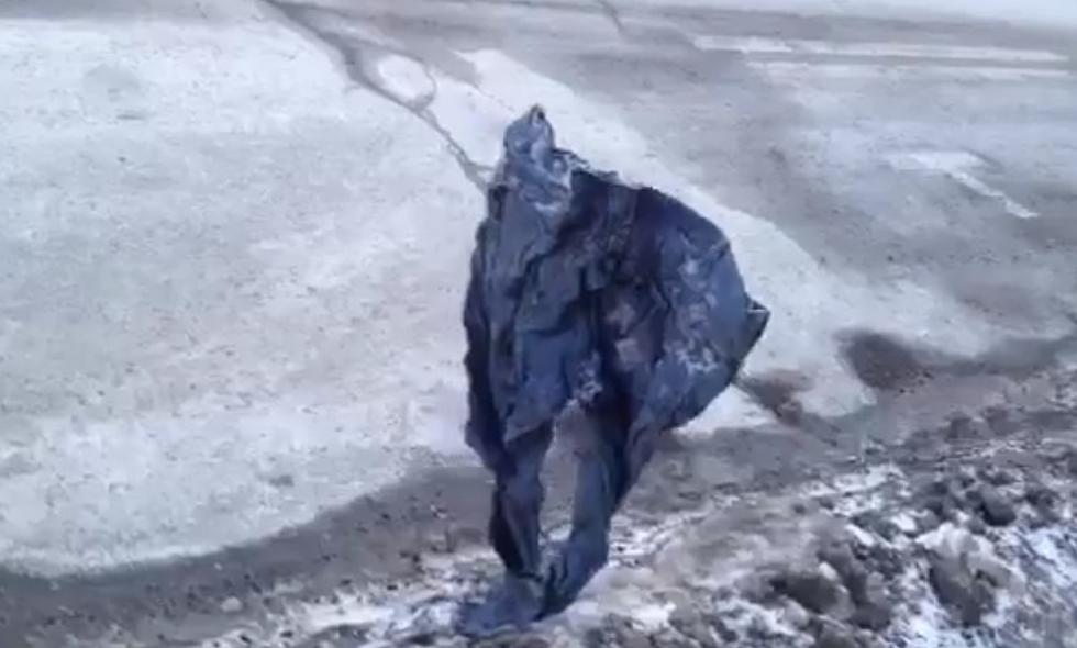 Check Out These Pants Frozen To The Ground In Montreal- Reasons Why These Jeans Froze
