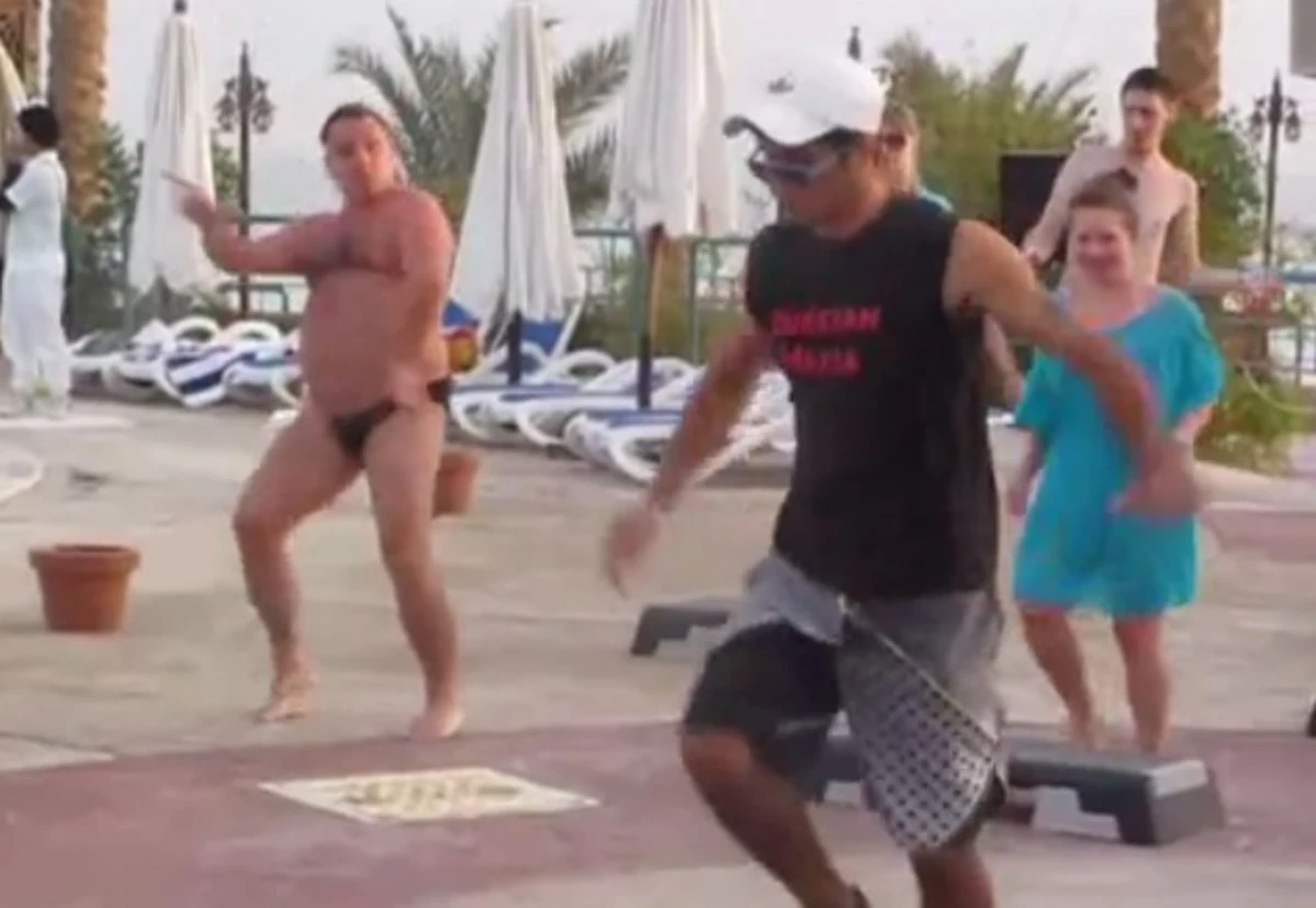 Fat Dancing Speedo Man Is the Hero We Both Need and Deserve- Watch This Guy  Join In On A Step Aerobics Class