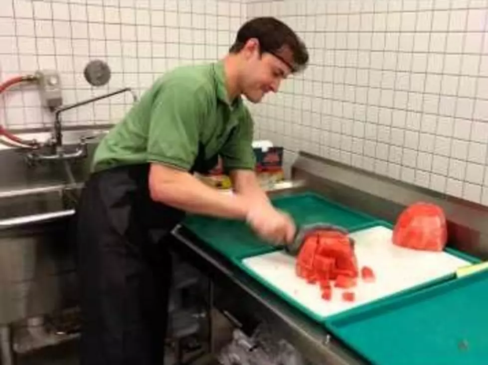 Watch A Guy Cut Up (Chunk) A Watermelon In Less Than 30 Seconds