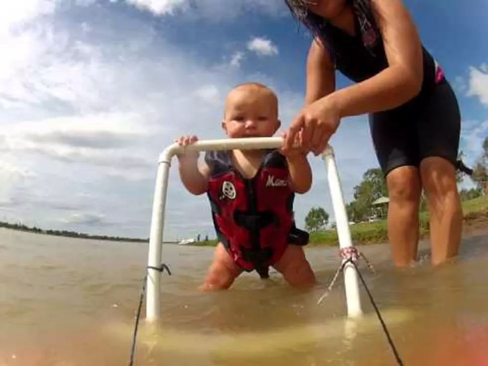Watch 7.5 Month Old Ryder Learn To Waterski In Queensland!