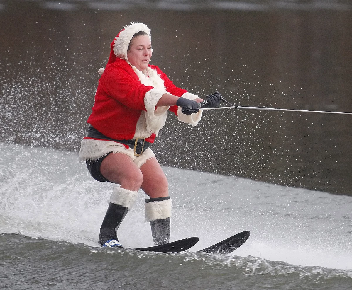 The Story Behind The Viral Video Of WaterSkiing Santa