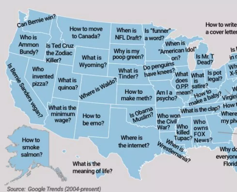 Questions Each State Googles More Than Any Other State