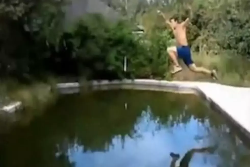 Teen Attempts To Jump The Width Of A Pool [FBHW]