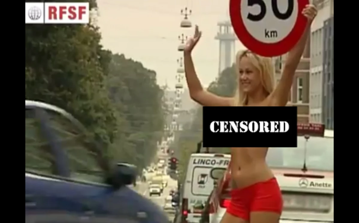 Danish Girls Go Topless To Help Control Speeding [FBHW]