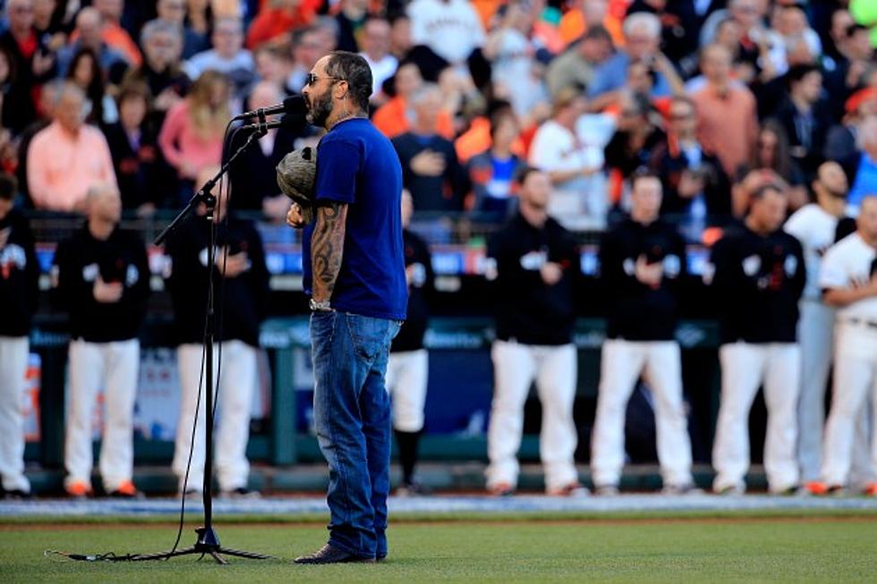 Free Beer &#038; Hot Wings: Staind&#8217;s Aaron Lewis Botches National Anthem at World Series Game [Video]