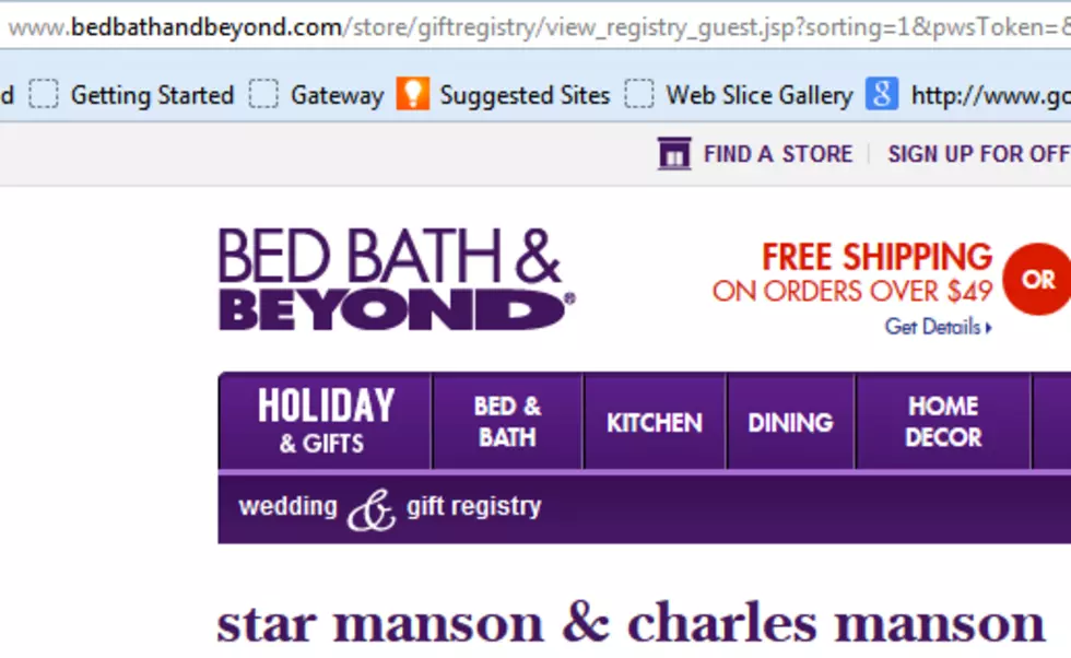 The Mansons are Registered at Bed Bath & Beyond