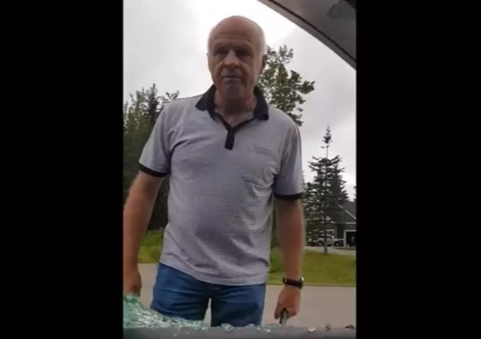 Crazy Old Man Smashes Out Car Window Over A Landscaping Dispute