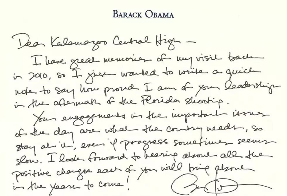 Obama Sends Letter to Kalamazoo Central Students Praising Leadership