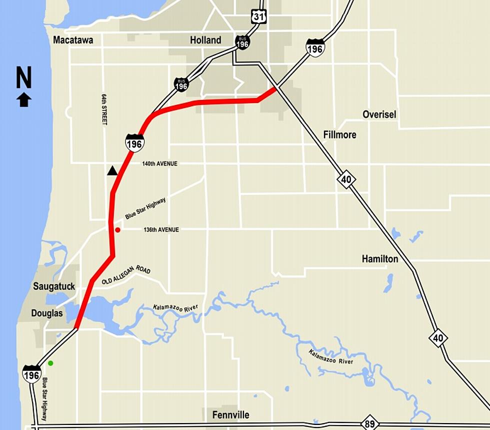 I-196 Between Holland and Saugatuck Down to One Lane Through November