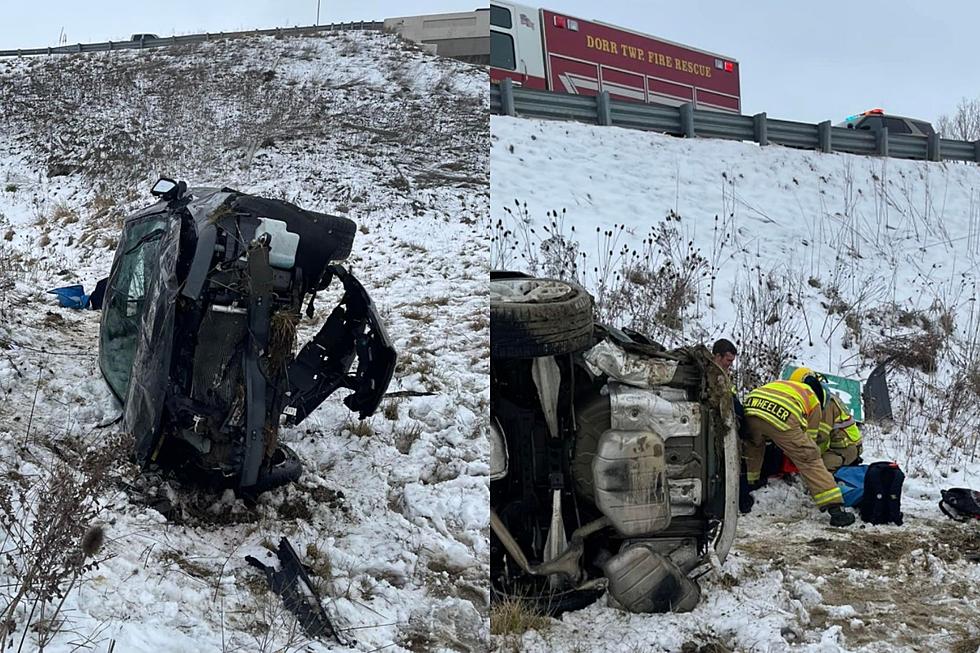 Car Goes Flying Over Southern Grand Rapids Highway