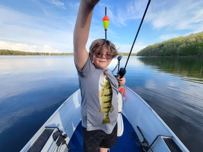 Young Boy in Walker, Michigan Catches His Dream Fish
