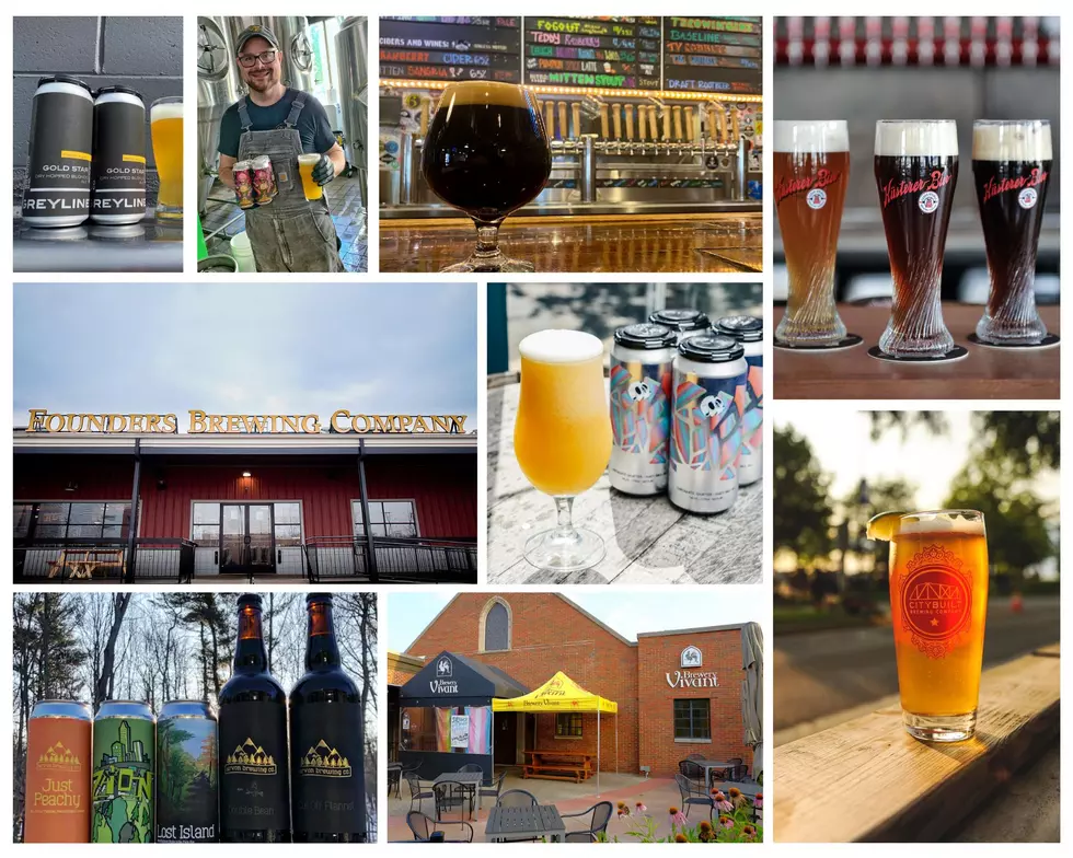 Greyline Brewing, City Built Brewing, Kusterer Brauhaus, Founders Brewing Company, Broad Leaf Brewing, Arvon Brewing, Brewery Vivant/ Facebook