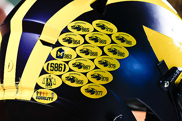 Michigan football hot sale helmet decals