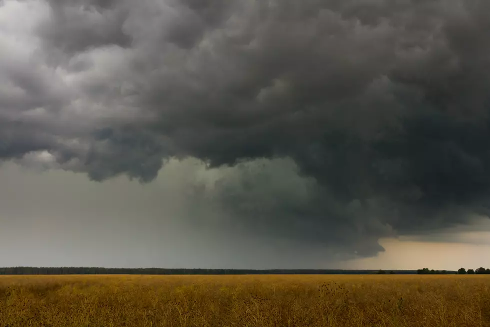 Dark stormy sky over the field