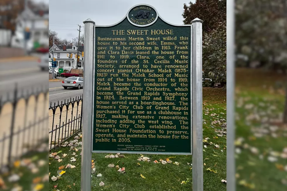 The historical site sign for The Sweet House in downtown Grand Rapids, a recent historical site addition. / Tommy McNeill, Townsquare Media