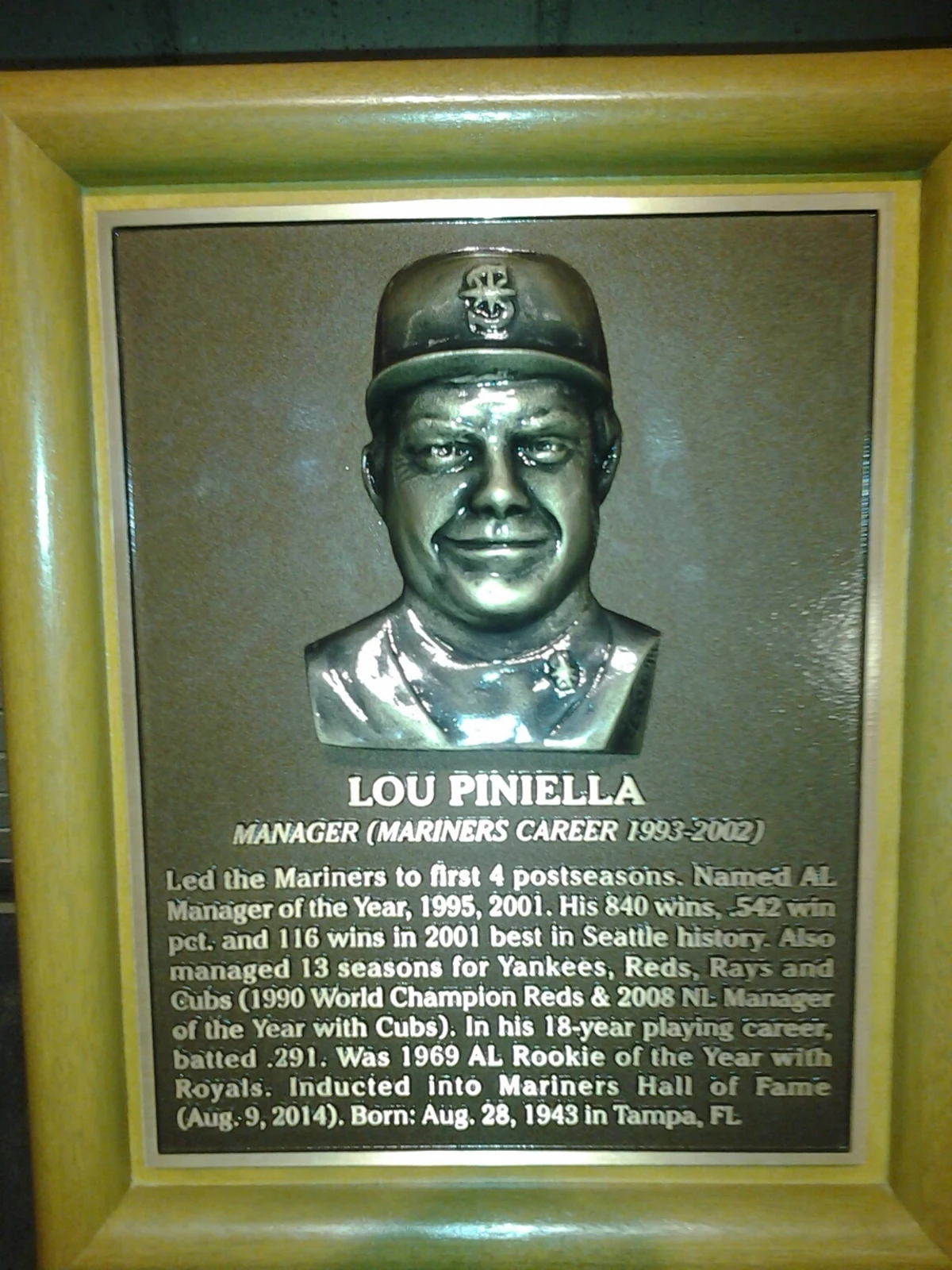 Lou Piniella inducted into the Seattle Mariners Hall of Fame