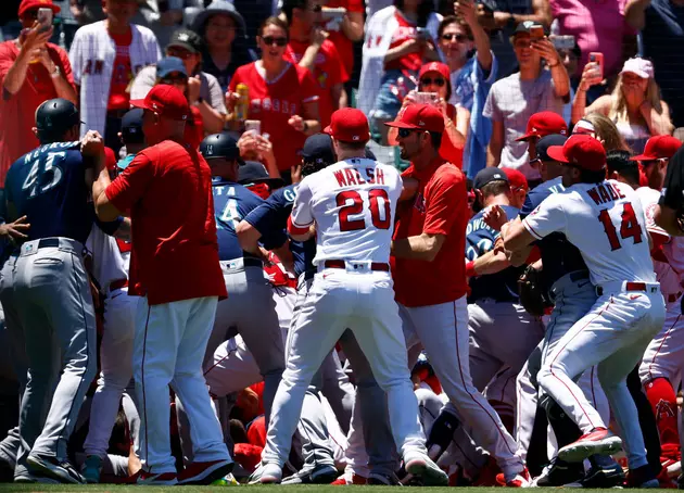 M&#8217;s, Angels Get in Big Brawl After Inside Pitches, 8 Ejected