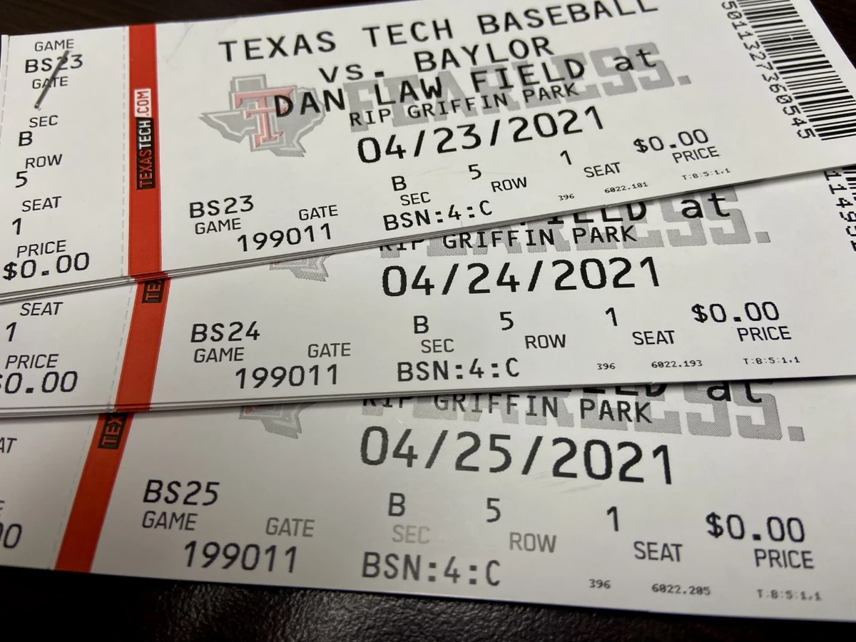 Ticket 4Pack Texas Tech Baseball vs Baylor