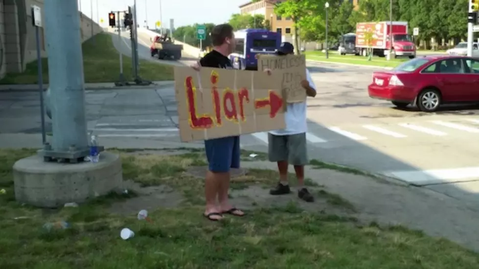 Our Sister Station Confronts Rudy The Phony Military Veteran Panhandler
