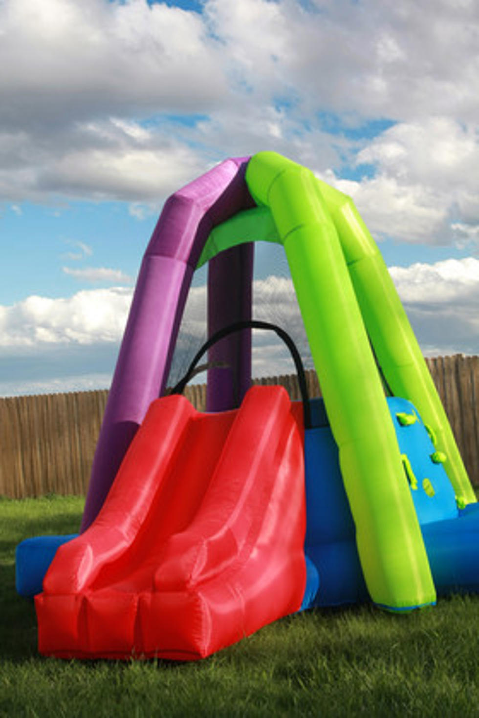 Bounce house blows away!