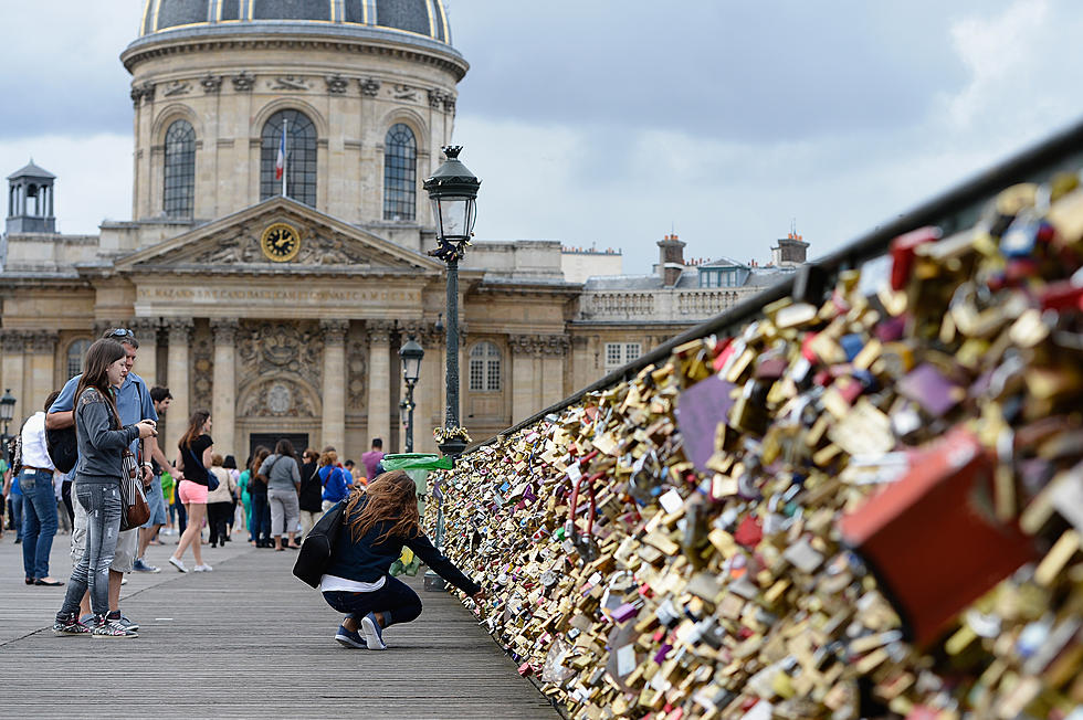 Love Locks on Pont Des Arts Bridge in Paris being taken down