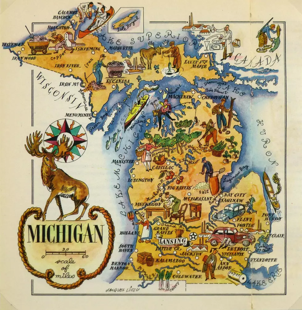 This Illustrated Map Of Michigan From The &#8217;40s Is Fascinating