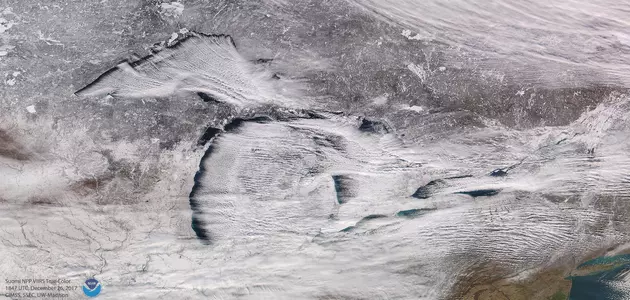 NOAA Satellites Capture Stunning Image Of Lake Effect Snow Over Michigan